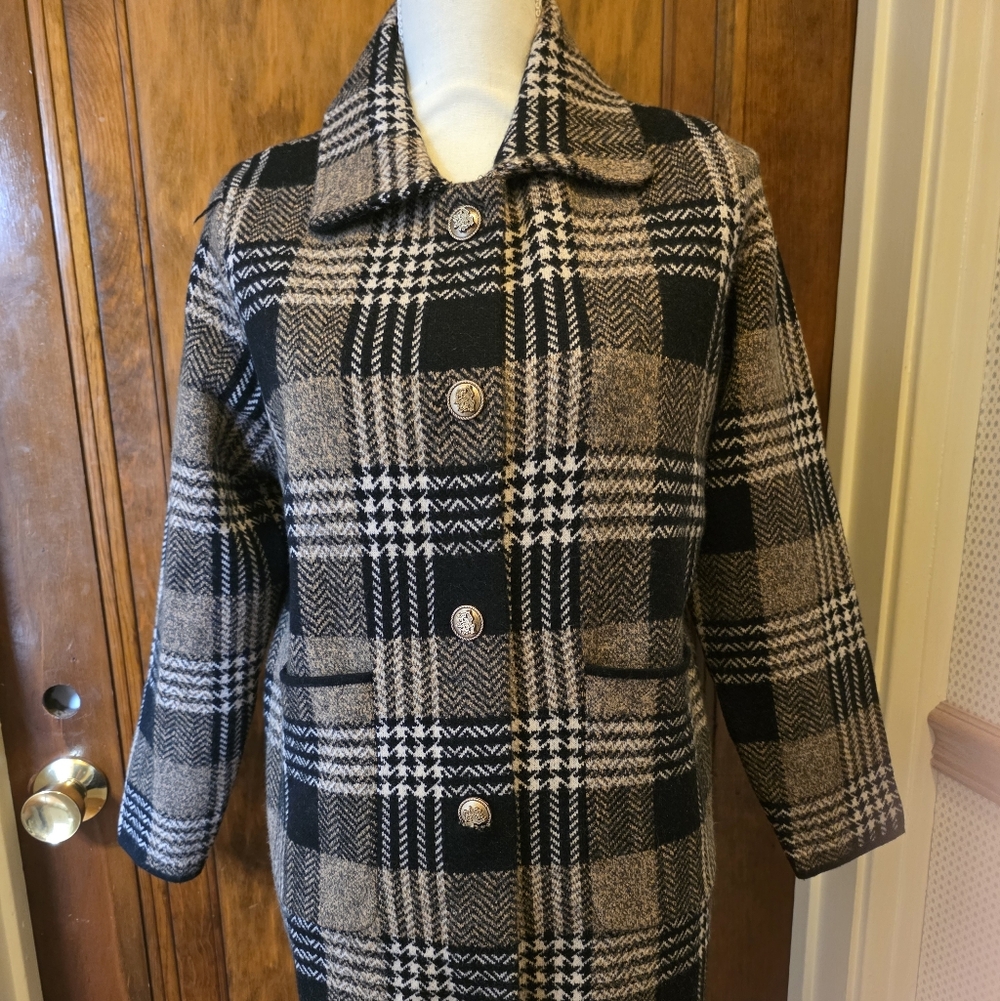 Plaid Button-Up Coat No Tag But Brand New